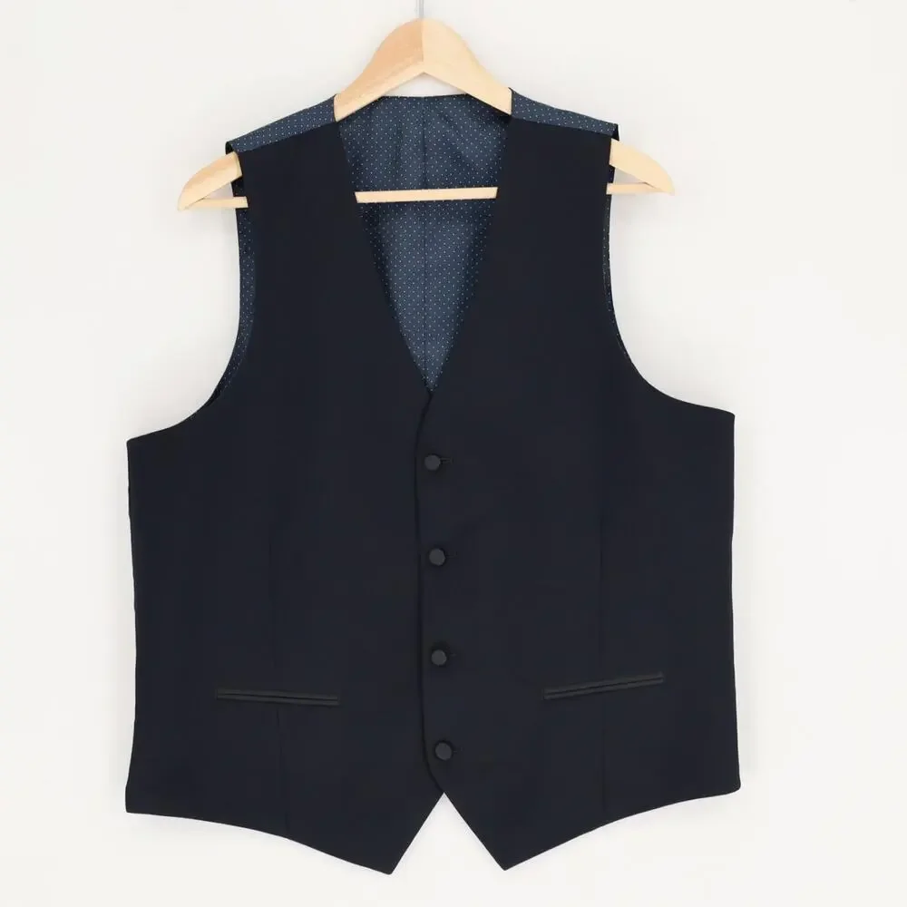 Alfani Men's Black Stretch Classic Evening Formal Slim-Fit Suit Vest Size L